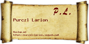 Purczl Larion névjegykártya